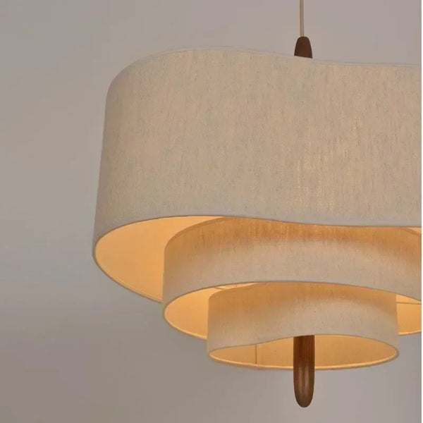 Fabric pendant light with retro design
