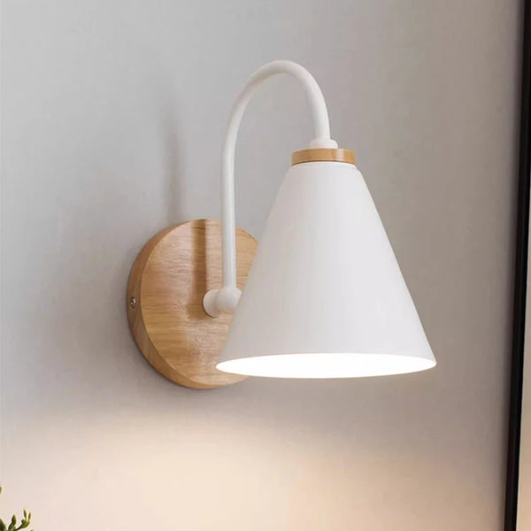 Nordic solid wood wall lamp