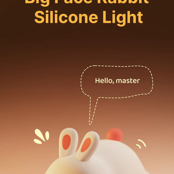 Cute silicone bunny lamp with big face