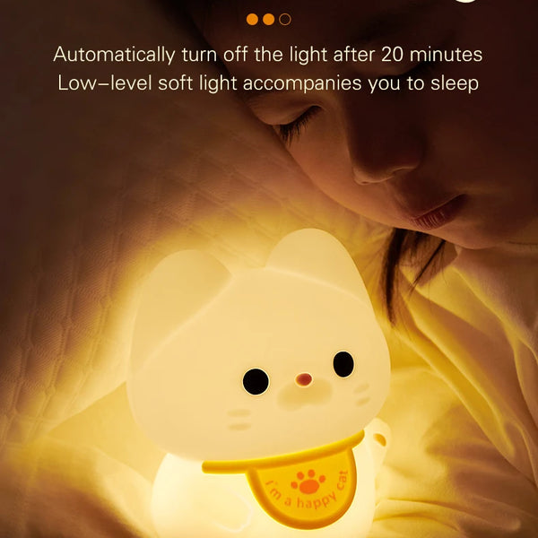 Cute silicone cat lamp