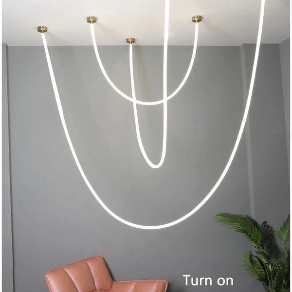 Modern chandelier with 360-degree lighting