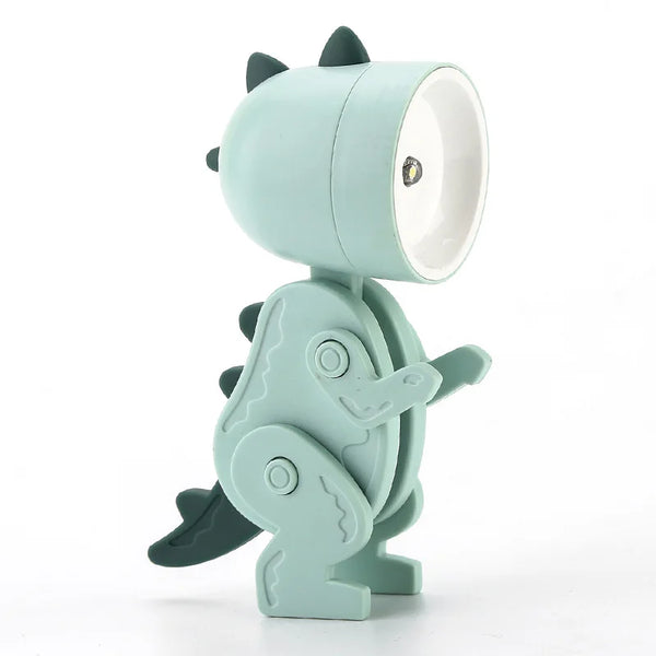 Cute Cartoon Mini Foldable Desk Lamp, Adjustable Angle, Dimmable, AAA Battery Powered, LED
