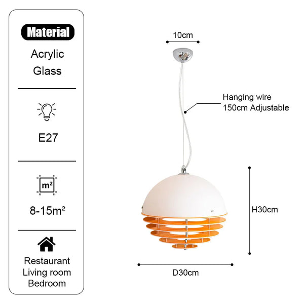 Modern Nordic sunset light acrylic glass pendant light indoor chandelier