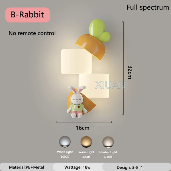 Monkey Rabbit Panda Animal Wall Lamps