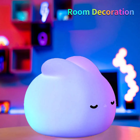 Silicone lamp with cute sleeping rabbit