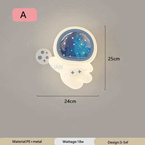 Cartoon astronaut wall lamp