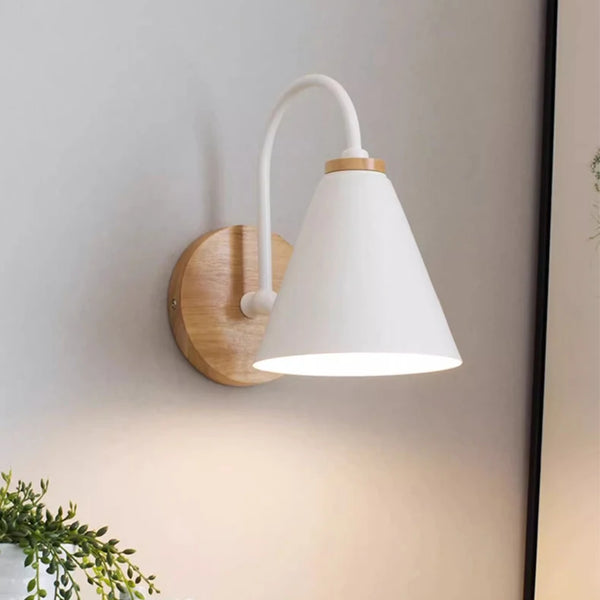 Nordic solid wood wall lamp