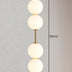 Modern LED pendant light with white glass sphere, interior decoration accessory