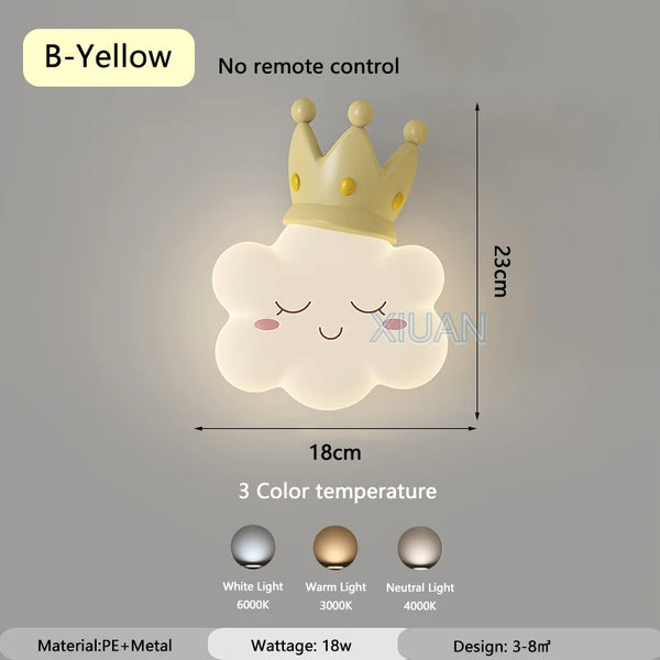 Fluffy Cloud Wall Lamps Yellow Pink Blue