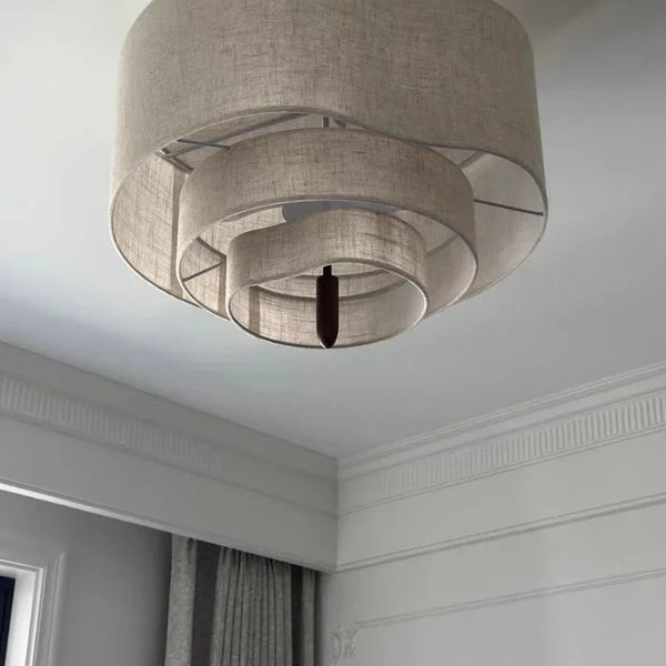 Fabric pendant light with retro design
