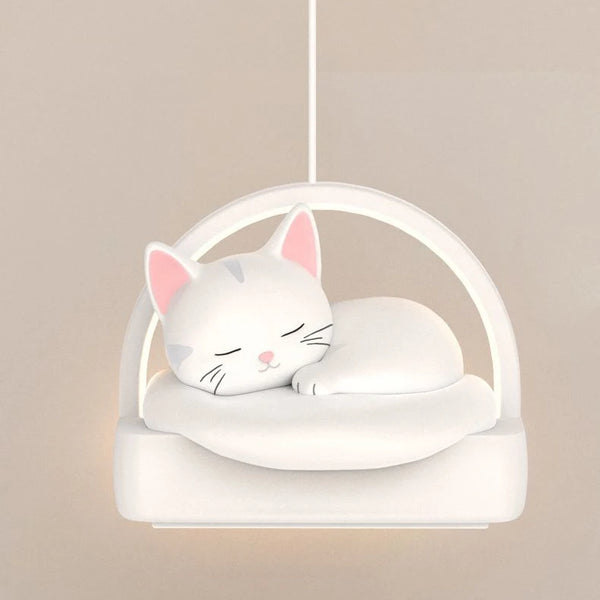 Bedside pendant lamp with cat lights