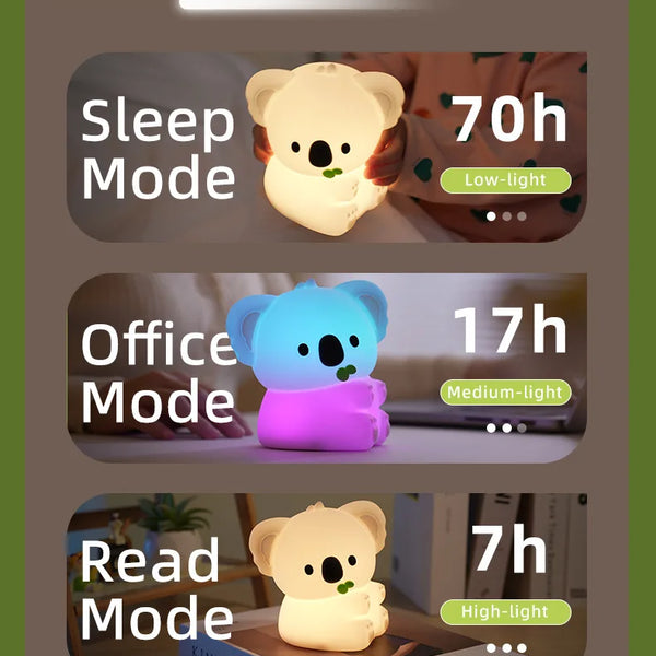 cute koala silicone lamp