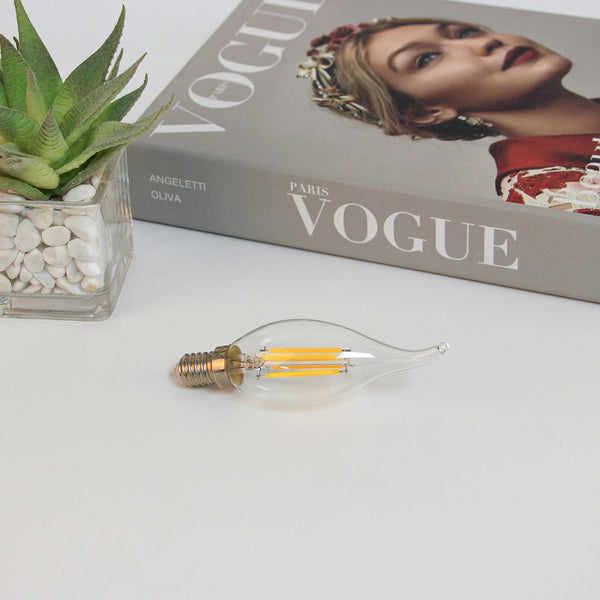 LED Candle Light Bulbs – C35 6-Pack, 2700K Warm Glow, E12/E14 Base