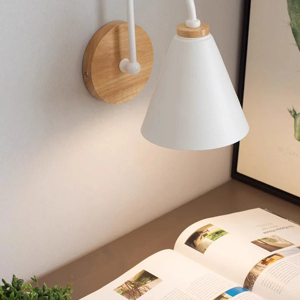 Nordic solid wood wall lamp