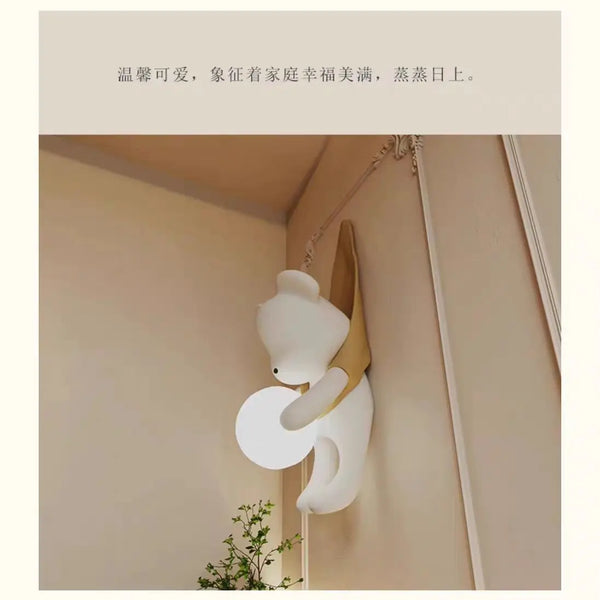 Wall lamp for children's room with bear design