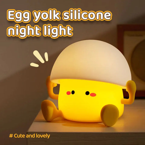 Cute silicone egg yolk and mushroom lamp