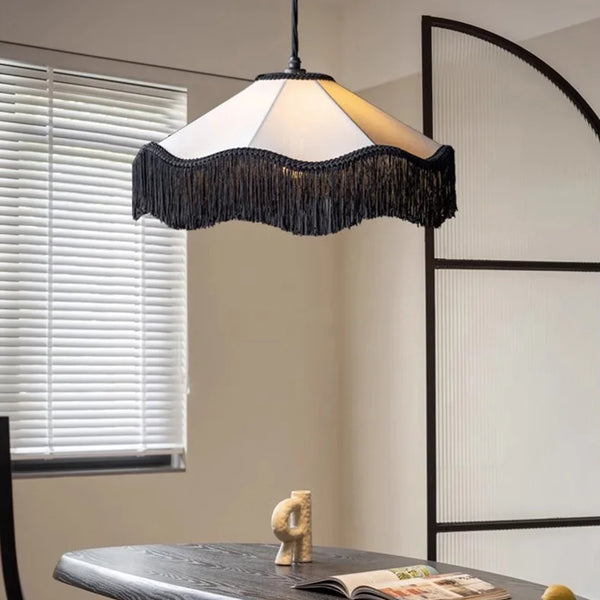 Modern Japanese Wabi Sabi fabric chandelier,