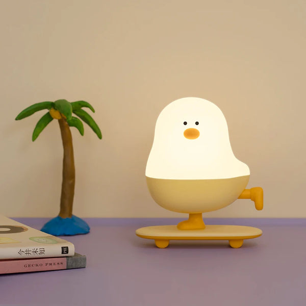 Cute silicone lamp in the shape of a chicken in an eggshell