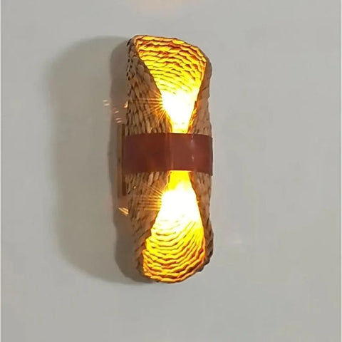 Retro Japanese rattan wall lamp, handmade accessory