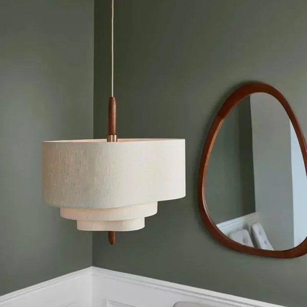 Fabric pendant light with retro design