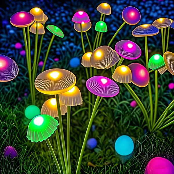 Solar Garden Lights Dual Mode LED Solar Mushroom Lights