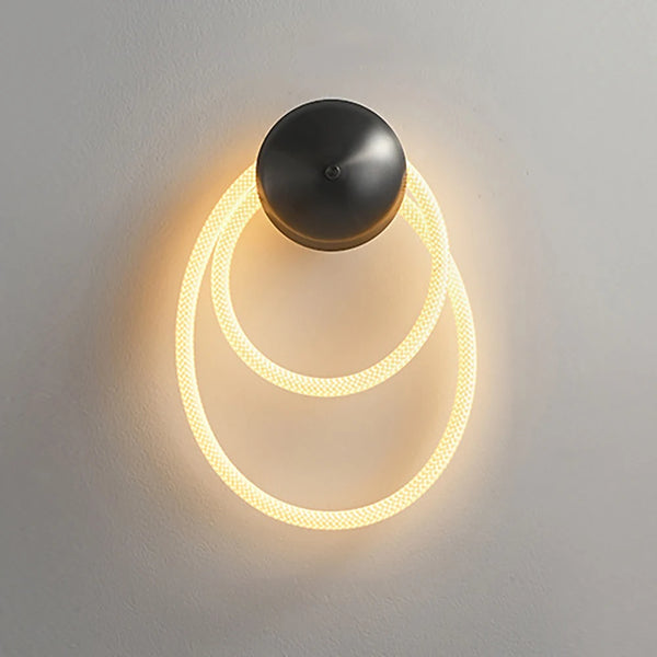 LED light with flexible curved rope