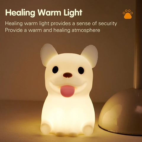 cute Bulldog silicone lamp