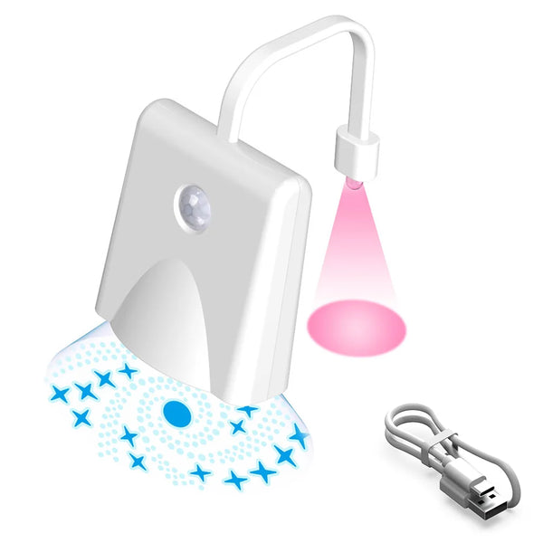 Color-changing, motion-activated bathroom nightlights