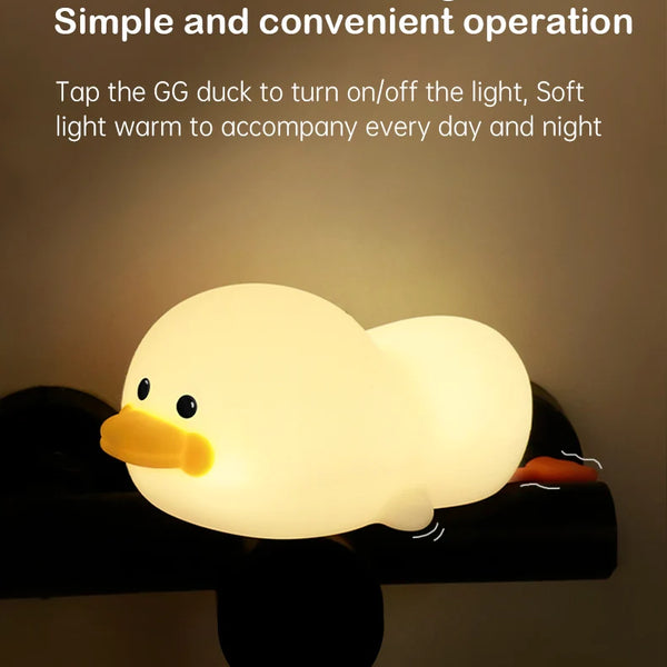 Cute silicone duck lamp