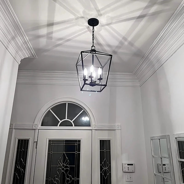 American retro minimalist pendant light with metal frame