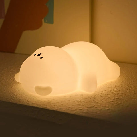 Cute silicone lamp in the shape of a lying bear
