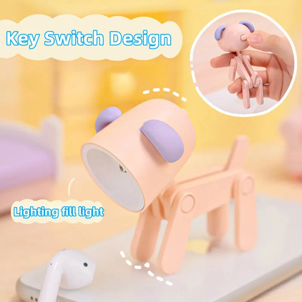 Mini LED Foldable Table Night Light Cute Animal Light