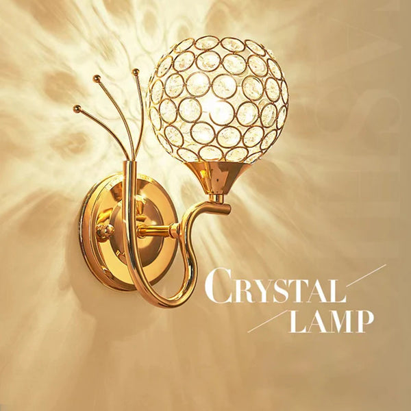 Modern wall lamp, E27 crystal sconce retro, industrial