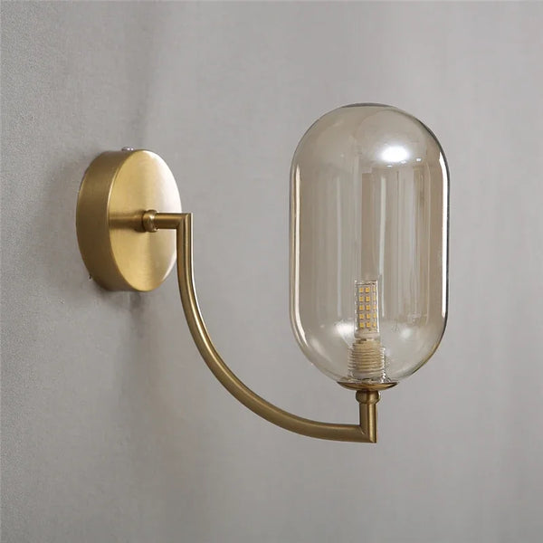 Modern Nordic minimalist cognac glass wall lights