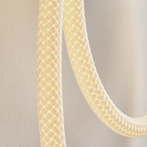 LED light with flexible curved rope