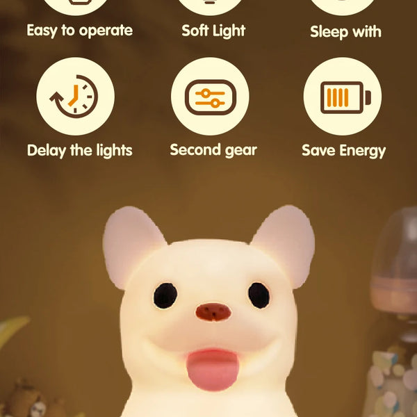 cute Bulldog silicone lamp