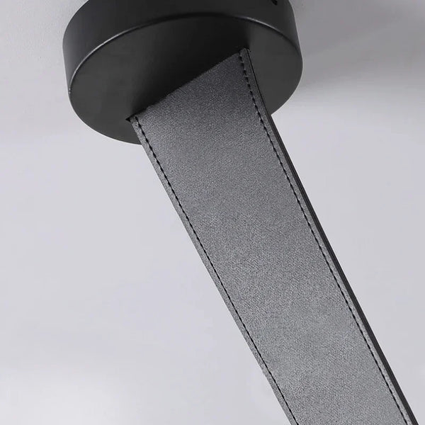 Nordic minimalist LED pendant light in leather and glass