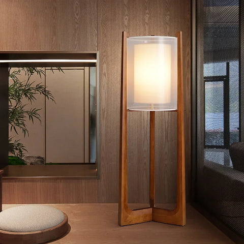 Modern Japanese fabric floor lamp