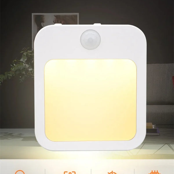 LED Night Lights with Motion Sensor, Dimmable Plug-in Light for Closet, Baby Bedside, Bedroom, Hallway, Wireless Night Lighting