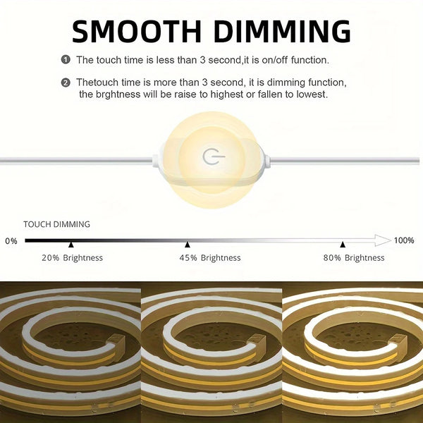 Neon LED Strip with Touch Sensor, USB DC 5V