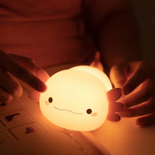 cute axolotl salamander silicone lamp