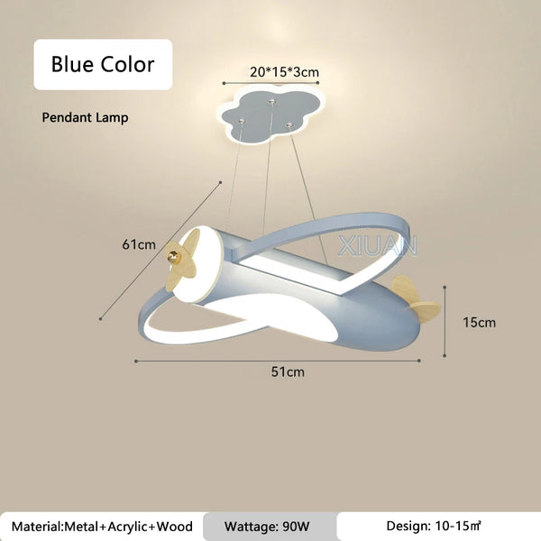 Creative Cartoon Airplane Pendant Lights