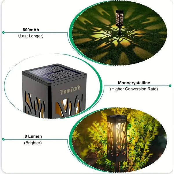 8 PACK Outdoor Upgraded Bright Solar Pathway Lights Bigger Size Decorative Garden Lighting For Outdoor Lawn Patio Pathway
