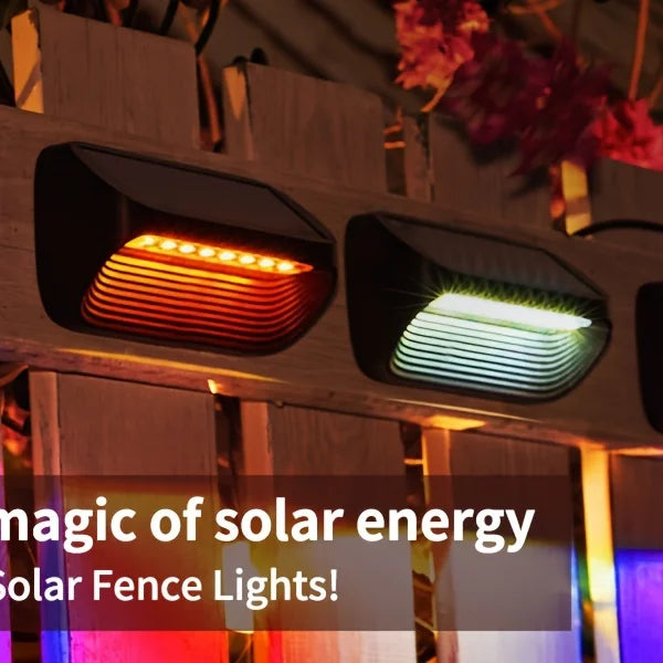 6/12 Pack Fence Lights Solar Powered, Auto On/Off, Solar Deck Lights for Outside Yard Fence Deck Wall Patio Decor