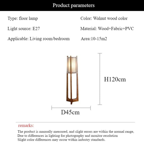 Modern Japanese fabric floor lamp