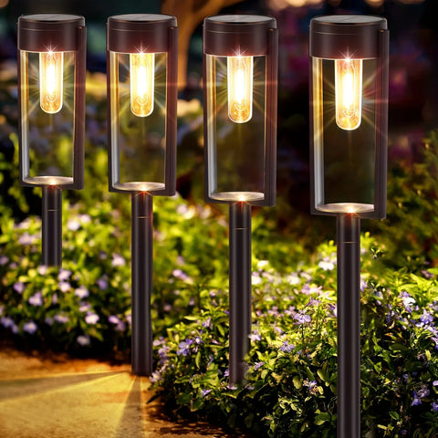 6/12-Pack Upgraded Solar Pathway Lights – Auto On/Off Outdoor Landscape Lighting