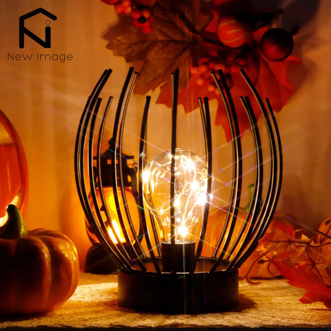 Modern decorative table lamp with candle holder, battery-powered cordless lamp with LED bulb