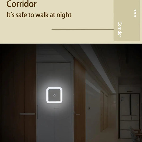 Plug-in Square LED Night Light with Sensor Control
