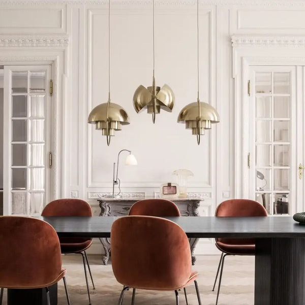 Polished Wrought Iron LED Dining Table Chandeliers