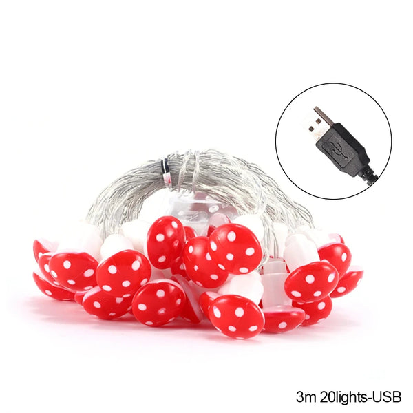 Mushroom LED fairy lights